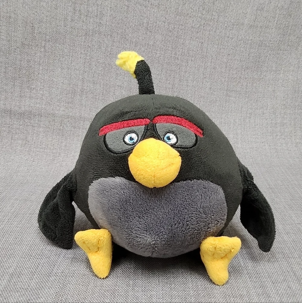 2016 Angry Birds Plush Movie Rovio Bomb Black Bird Plush w/ No Sound